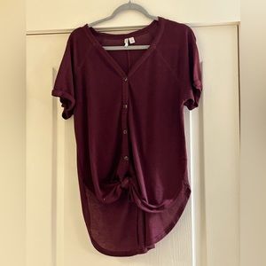 Cato Burgundy Button Up Top